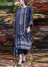 Noor By Rashid Textile Embroidered Linen 3 Piece Unstitched Suit RT25NEL D-0097